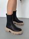 Челсі жіночі шкіряні чорні високі на світлій підошві демісезонні 5500-1д/36 фото 1